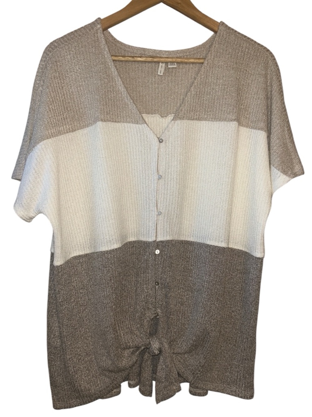 Cato Button Down Color Block Front Tie Beach Top Women’s Size 18/20W Host Pick